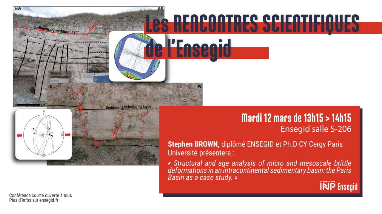 Rencontres Scientifiques de l'ENSEGID : Stephen Brown Rencontres Scientifiques de l'ENSEGID : Stephen Brown
