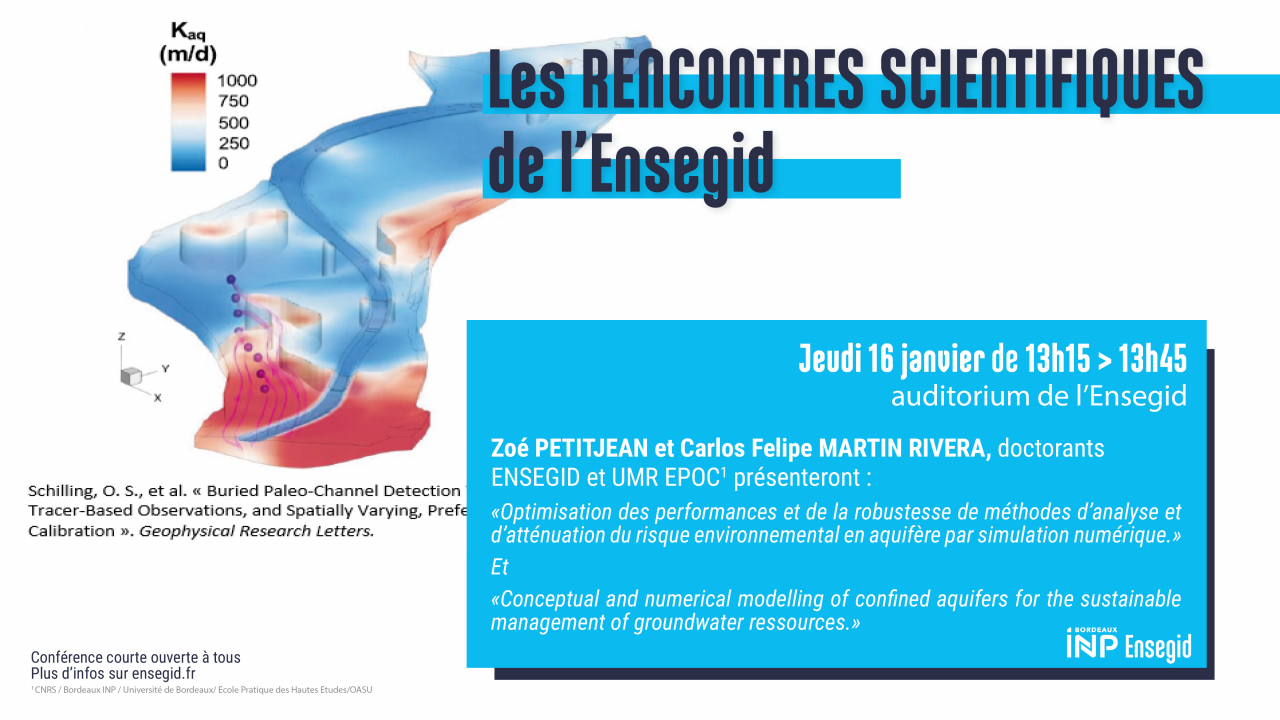 Rencontres Scientifiques de l'ENSEGID : Zoé Petitjean et Carlos Felipe Marin-Rivera Rencontres Scientifiques de l'ENSEGID : Zoé Petitjean et Carlos Felipe Marin-Rivera